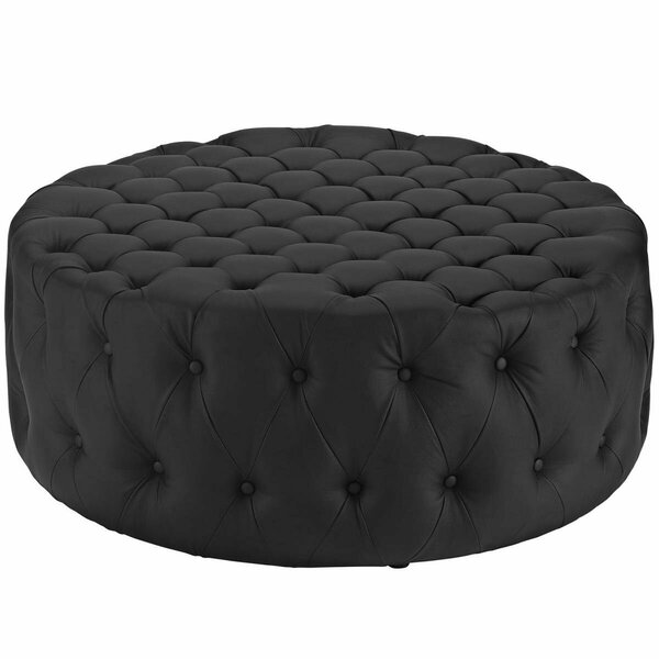 Modway Furniture 16.5 H x 40 W x 40 L in. Amour Upholstered Vinyl Ottoman, Black EEI-2224-BLK